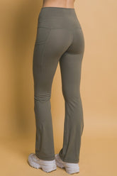 Love Tree High Waist Flare Active Leggings with Pockets - Trendy Women's Workout Wear